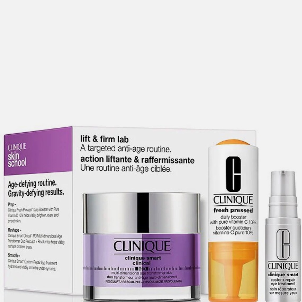 Clinique Lift & Firm Lab 3PC Targeted Anti-Age Routine Gravity-Defying Results
